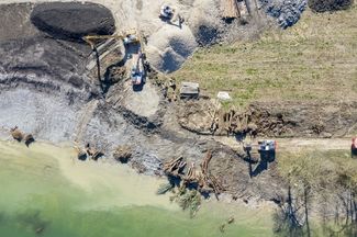 Blick auf das Ufer von oben